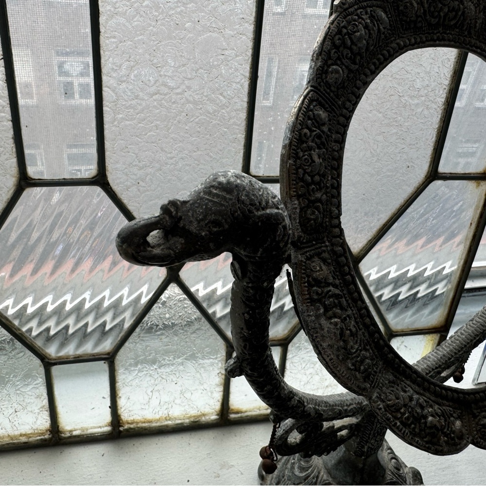 Antique Victorian Cast Iron vanity Table Top Mirror Frame, Vintage, India - Picture 4 of 5